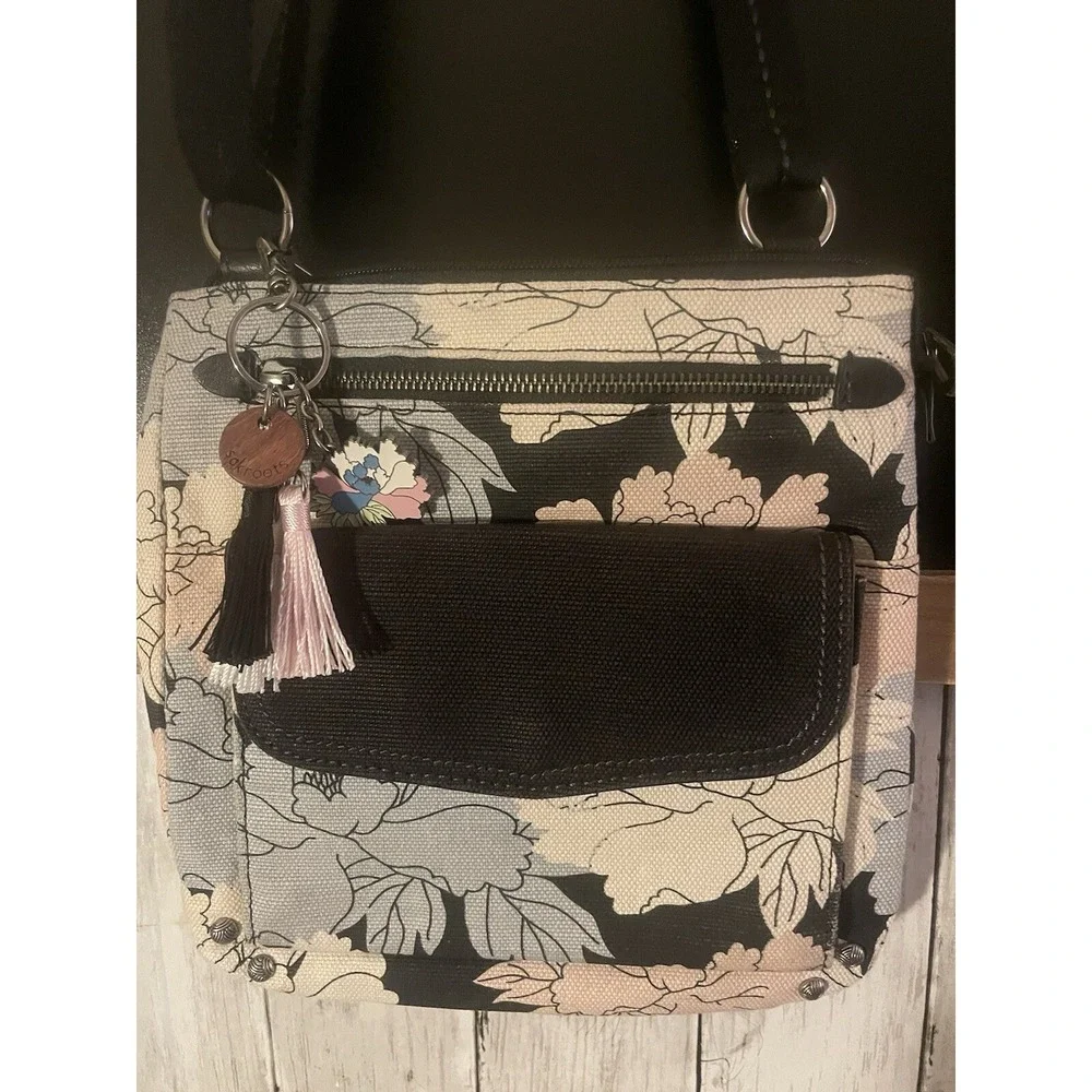 SAKROOTS BRAND BLACK PEONY PURSE CTM15